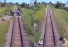 Train-collision-grandfather-grandchildren-railway-track