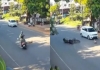Street-dog-causes-bike-car-accident-Y7M5ZW