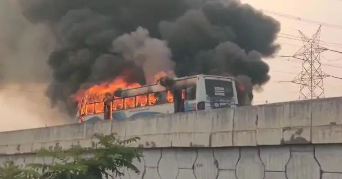 Government bus fire accident in kovai highways
