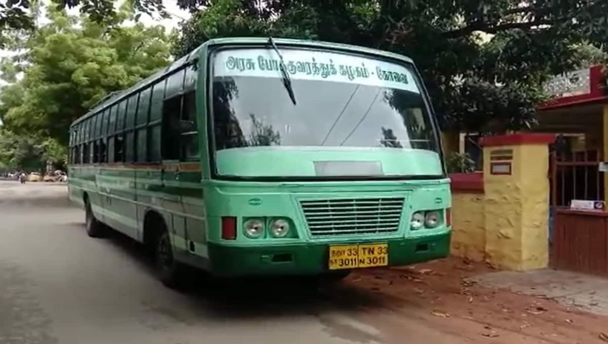 Government bus hijacked in trichy bus stand