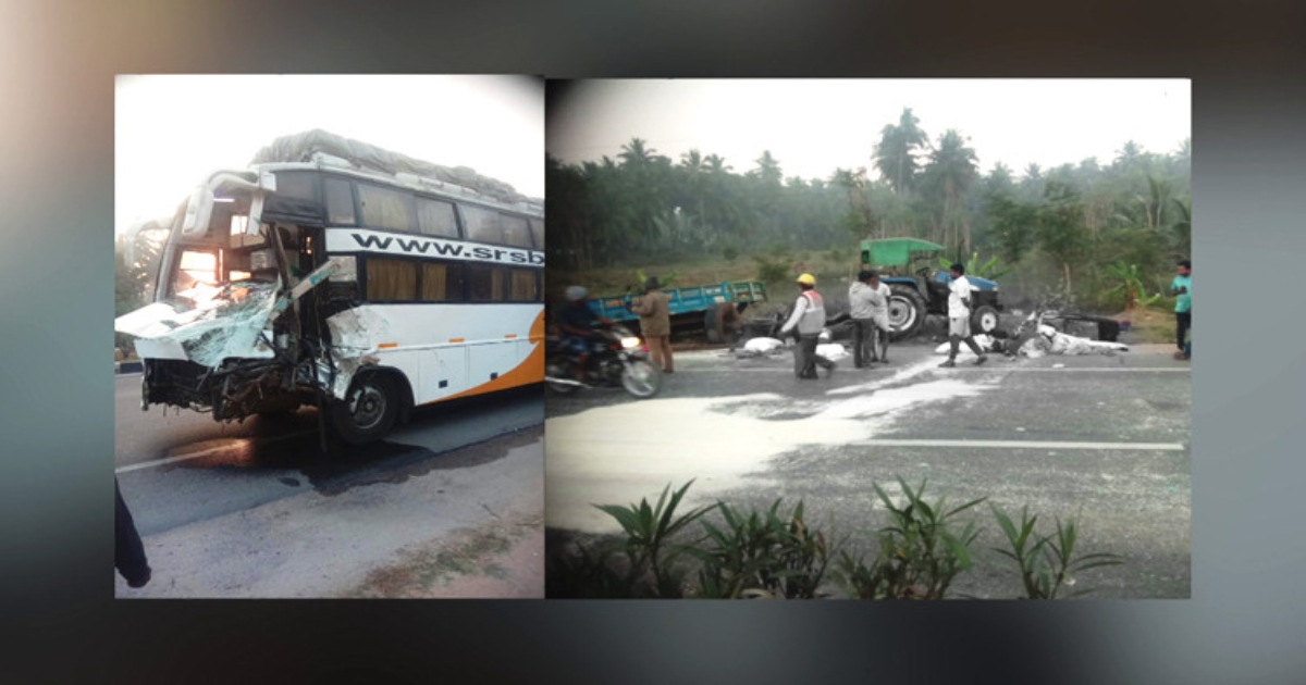 Road accident 5 members died in Krishnagiri 