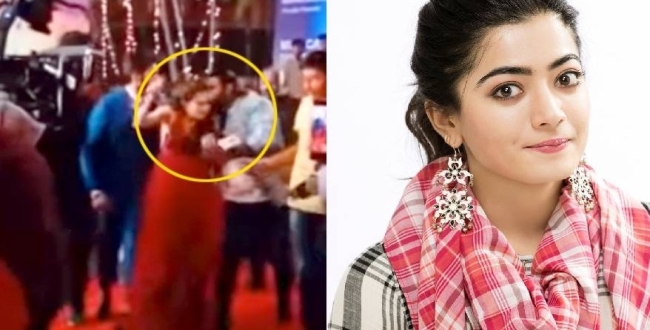 Rashmika Mandanna kissed by fan in public video