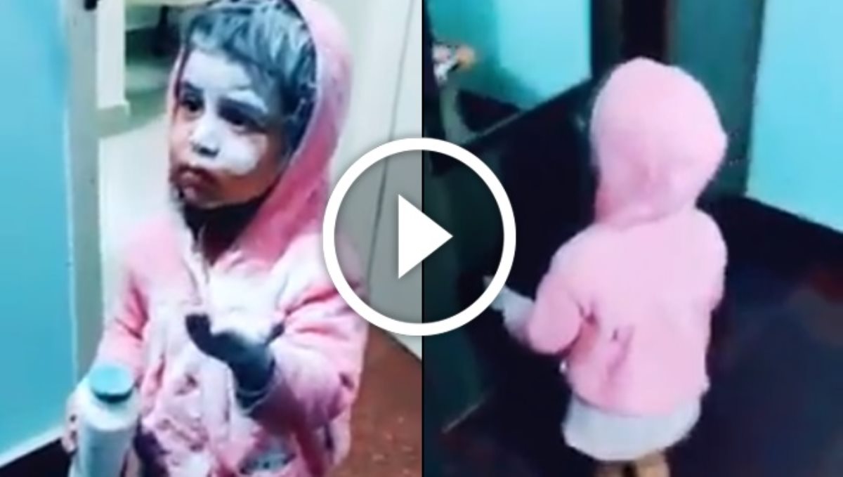 Baby crying after apply powder on face viral video
