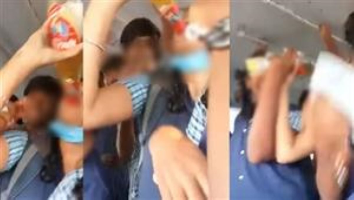12 government school girls drinks beer on a moving bus