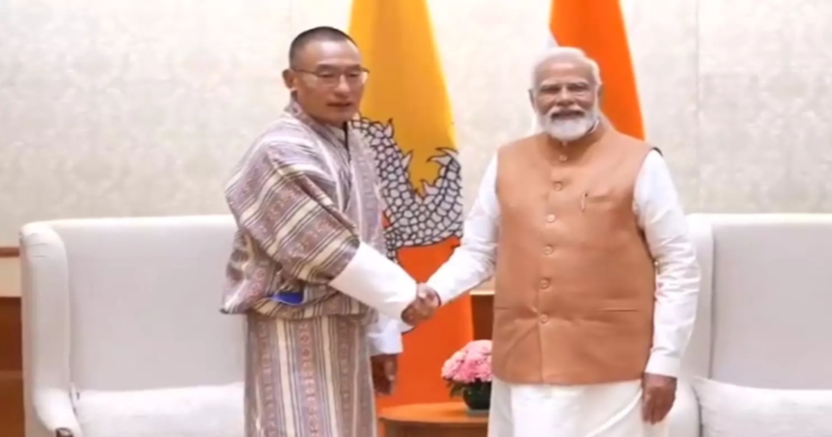Bhutan prime minister met India's Prime minister Narendra modi yesterday
