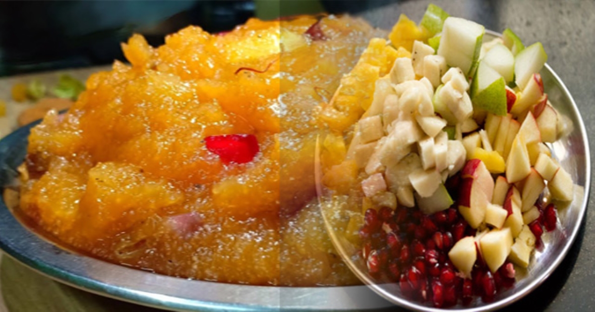 Mixed fruit kesari recipe in Tamil 