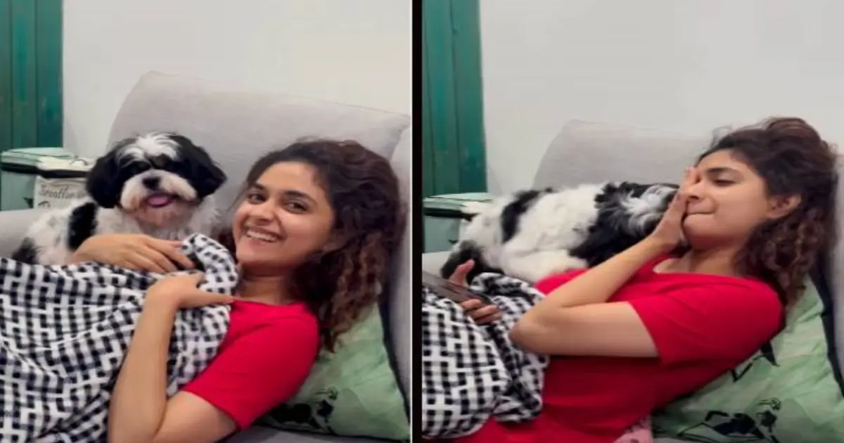 keerthy-suresh-dog-video-instagram-viral