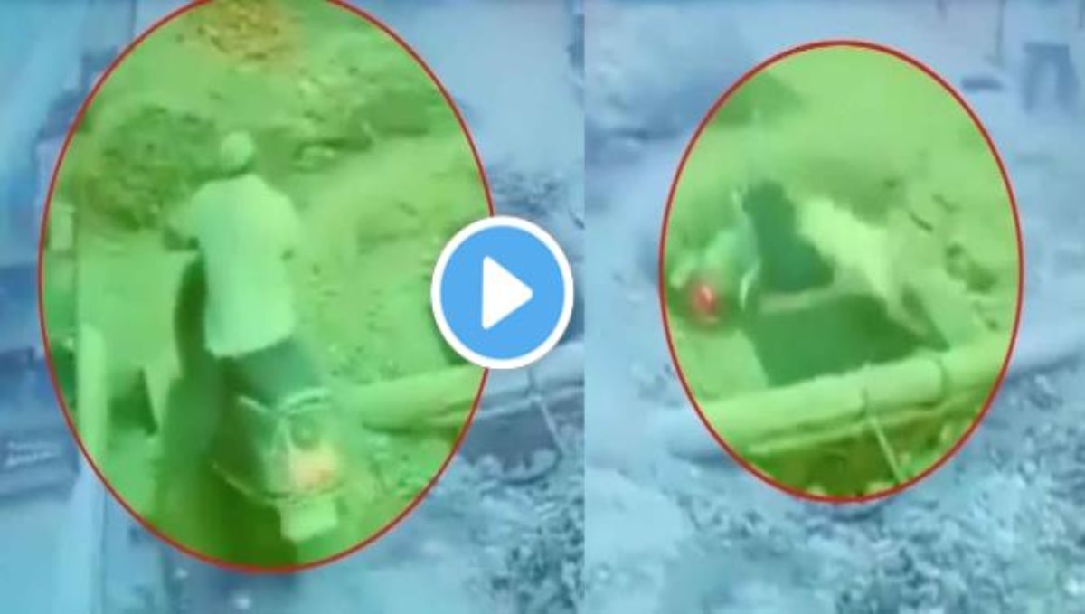 UP man fallen into septic tank viral video