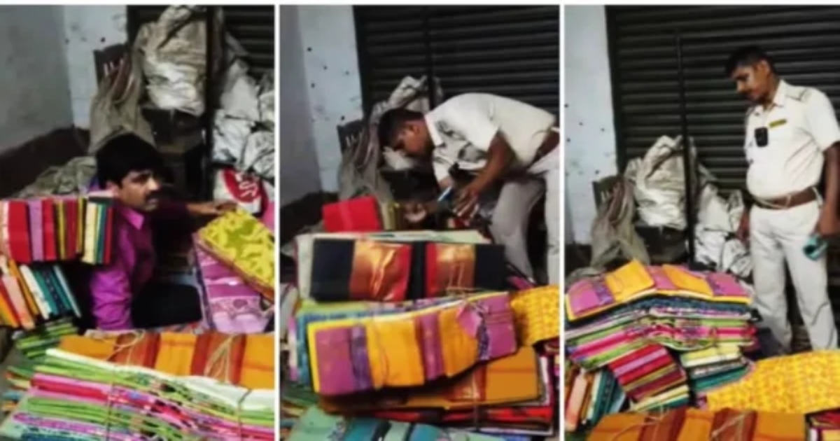 tmc-leader-hidden-in-saree-bundles-arrested-west-bengal