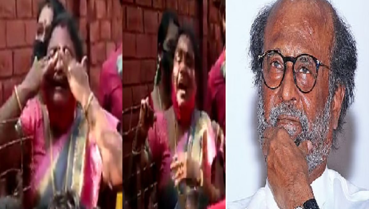 rajini fan crying front of rajini home