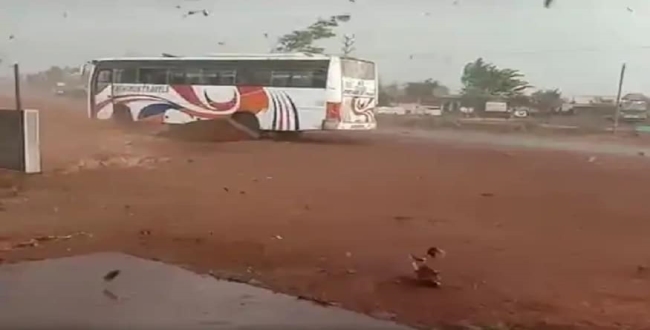 Bus moved by Amphan cyclone video goes viral