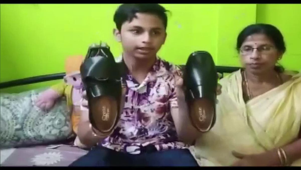 Assam Karimganj Student Ankurit Karmakar designed sensor enabled shoe for the visually impaired