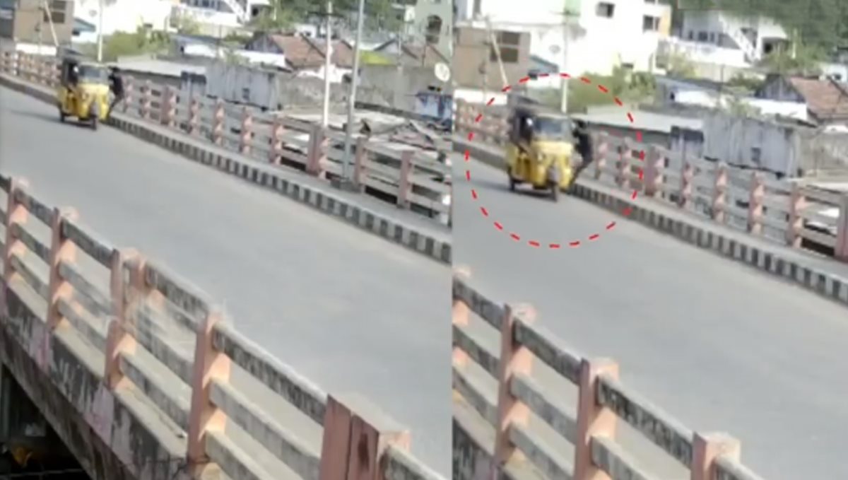telungana-auto-accident-on-fly-over-viral-video