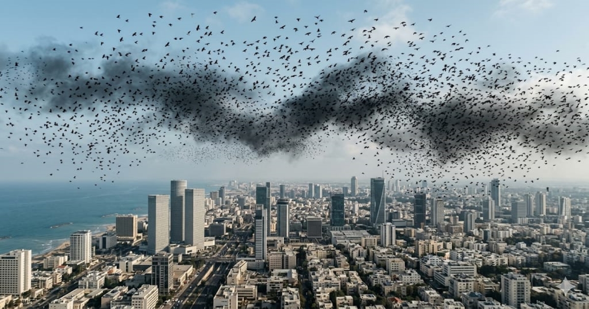 tel-aviv-crow-swarm-mystery-israel-war-tension
