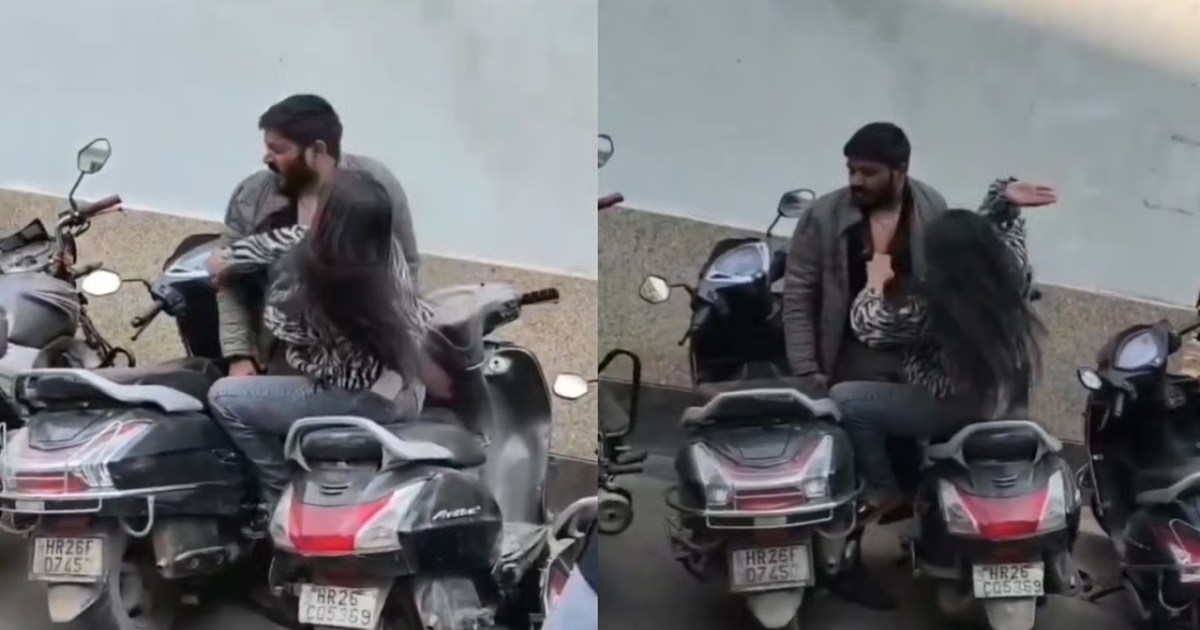 gurugram-woman-assaults-boyfriend-viral-video-controver