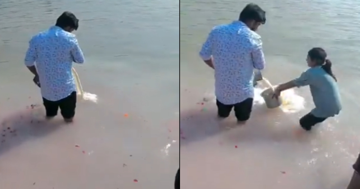 ganga-river-milk-wastage-viral-video-controversy