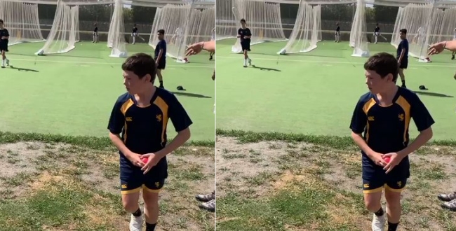 New Zealand kid bowling like bumrah video goes viral