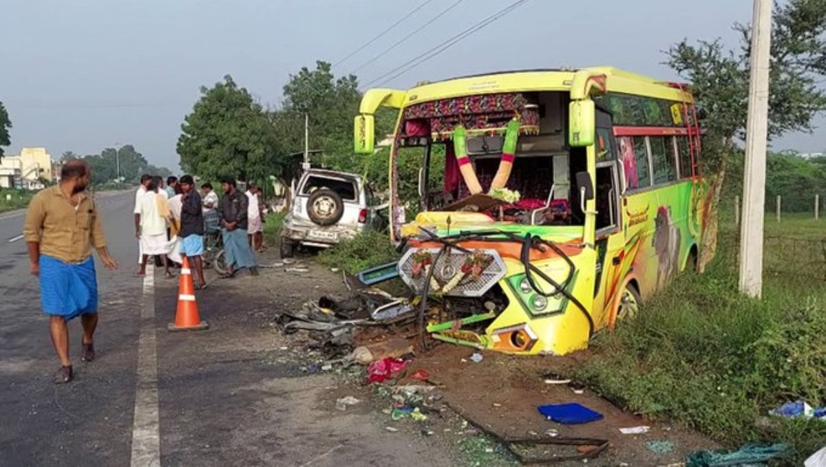 Tourist van and car accident near Karur