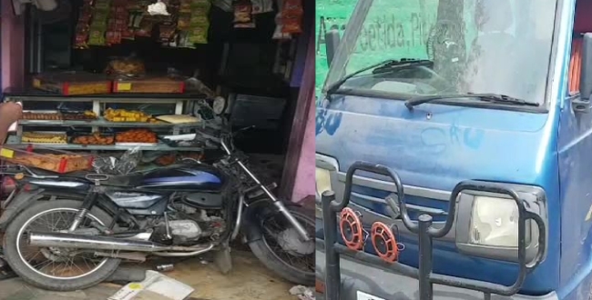young boy car accident in shop