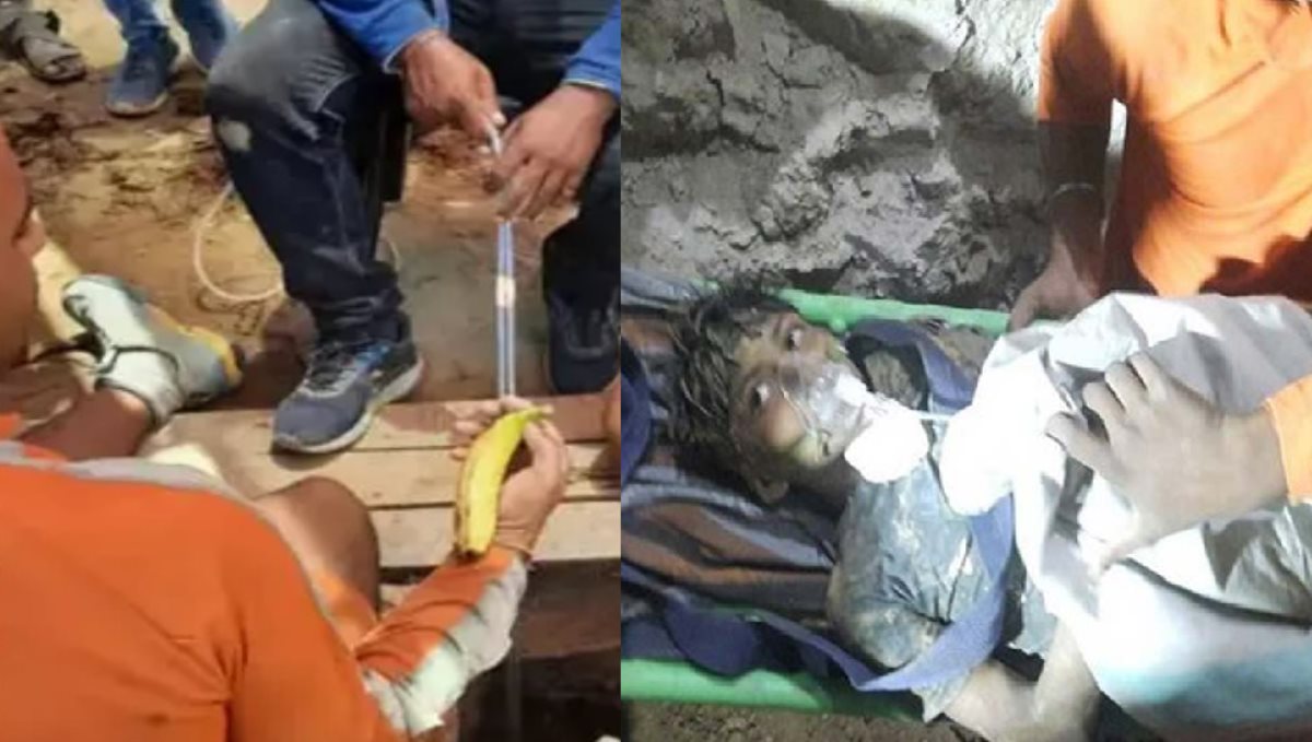 young boy saved from deep well