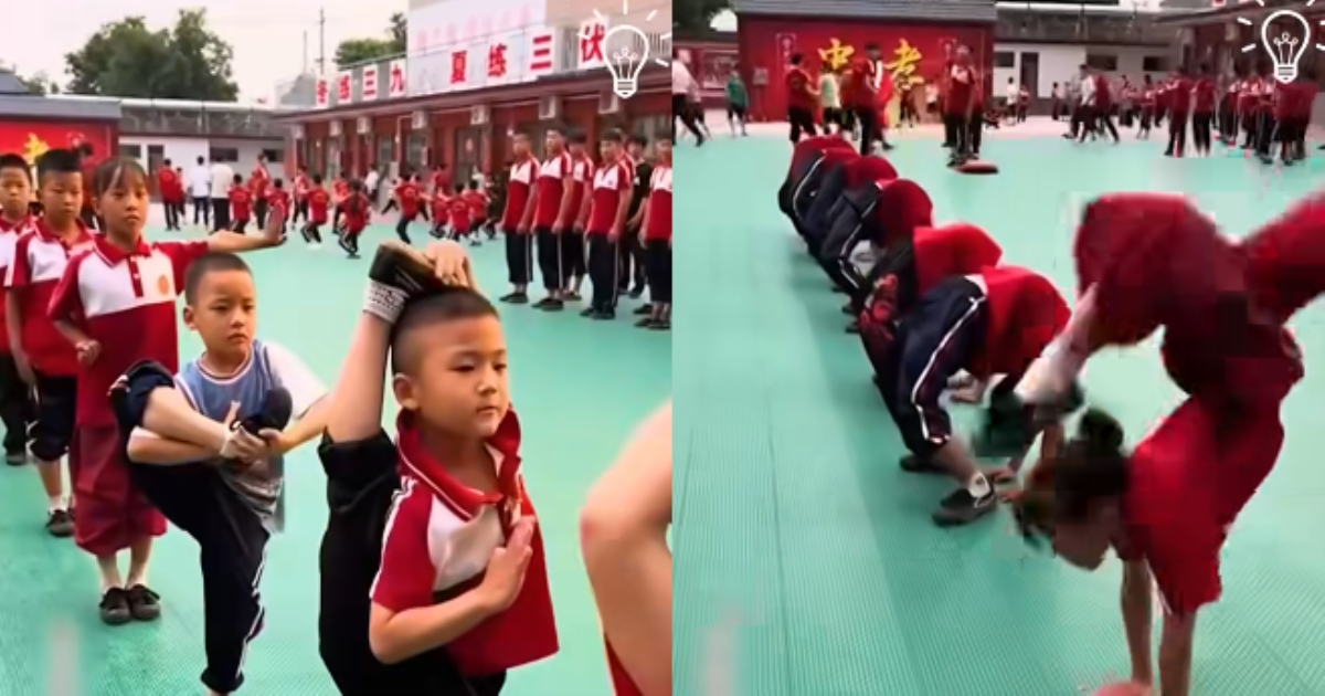 in China Shaolin Temple Children Trending Video 