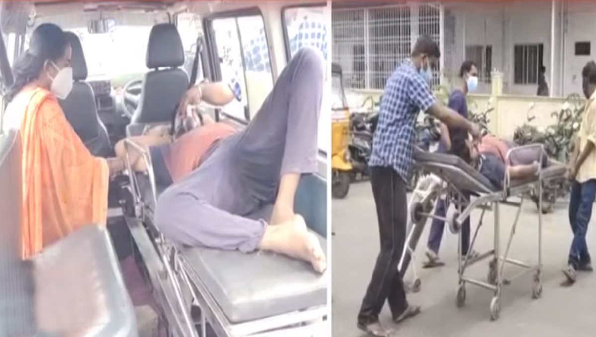 Krishnagiri corona patient dead in ambulance viral video