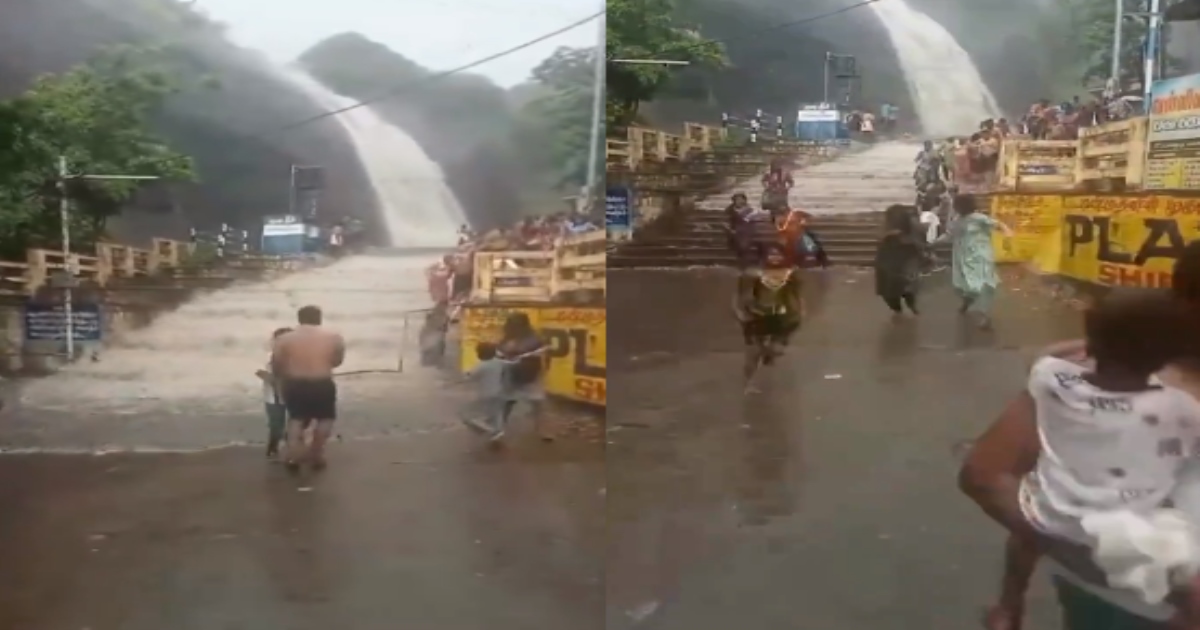 tenkasi-courtallam-water-falls-flood