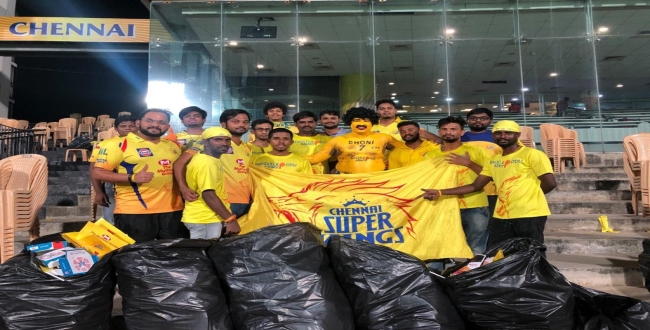 Csk fans cleaned chepak stadium after match