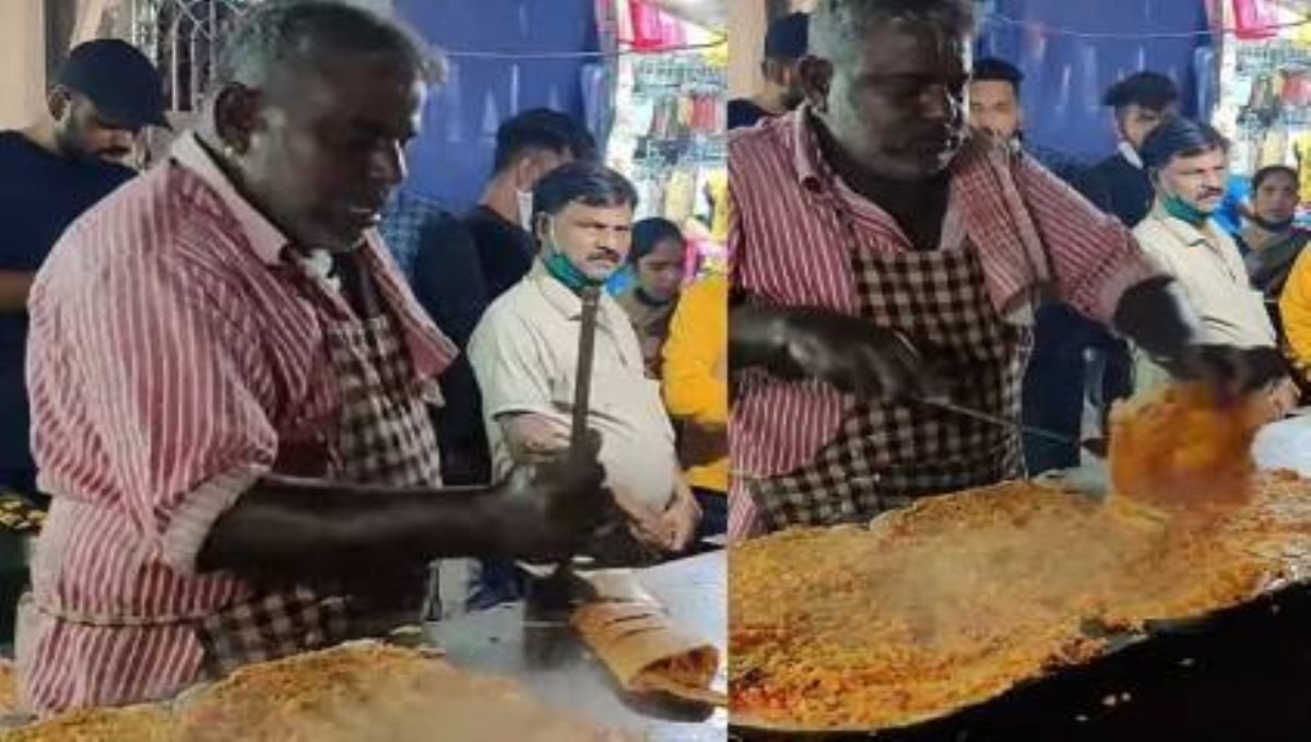 Flying dosa with plat viral video