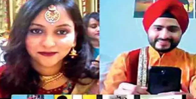 Mumbai boy ties knot with Delhi girl online
