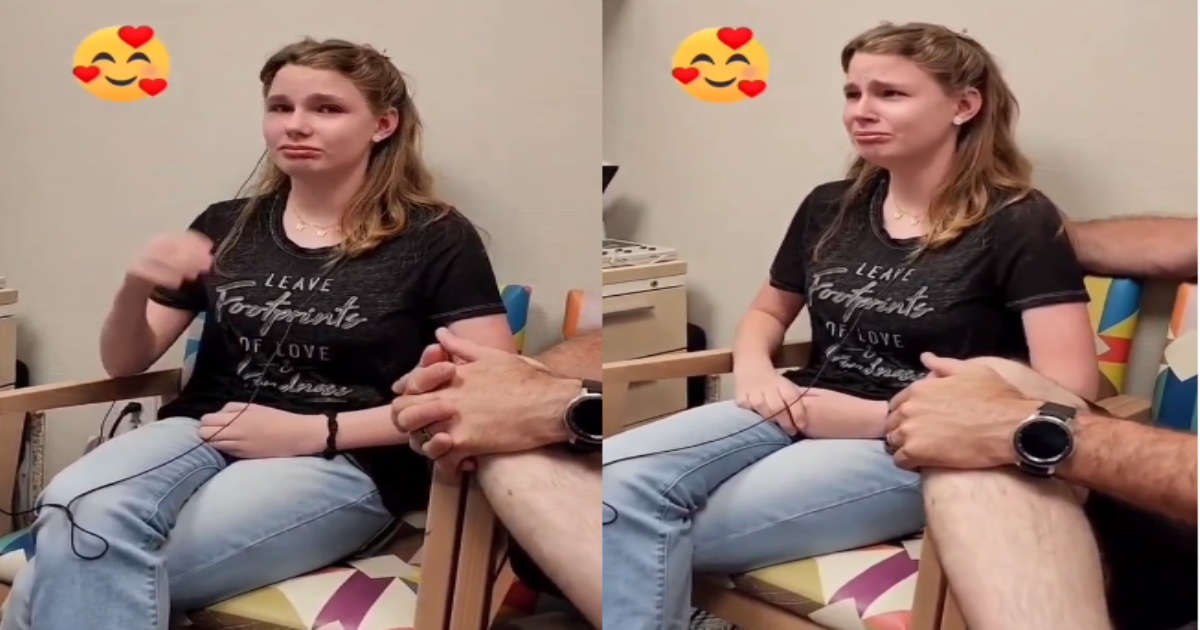 Teen Tears When She Hearing Sound First Time in Life Tic tok Jennifer Bronson
