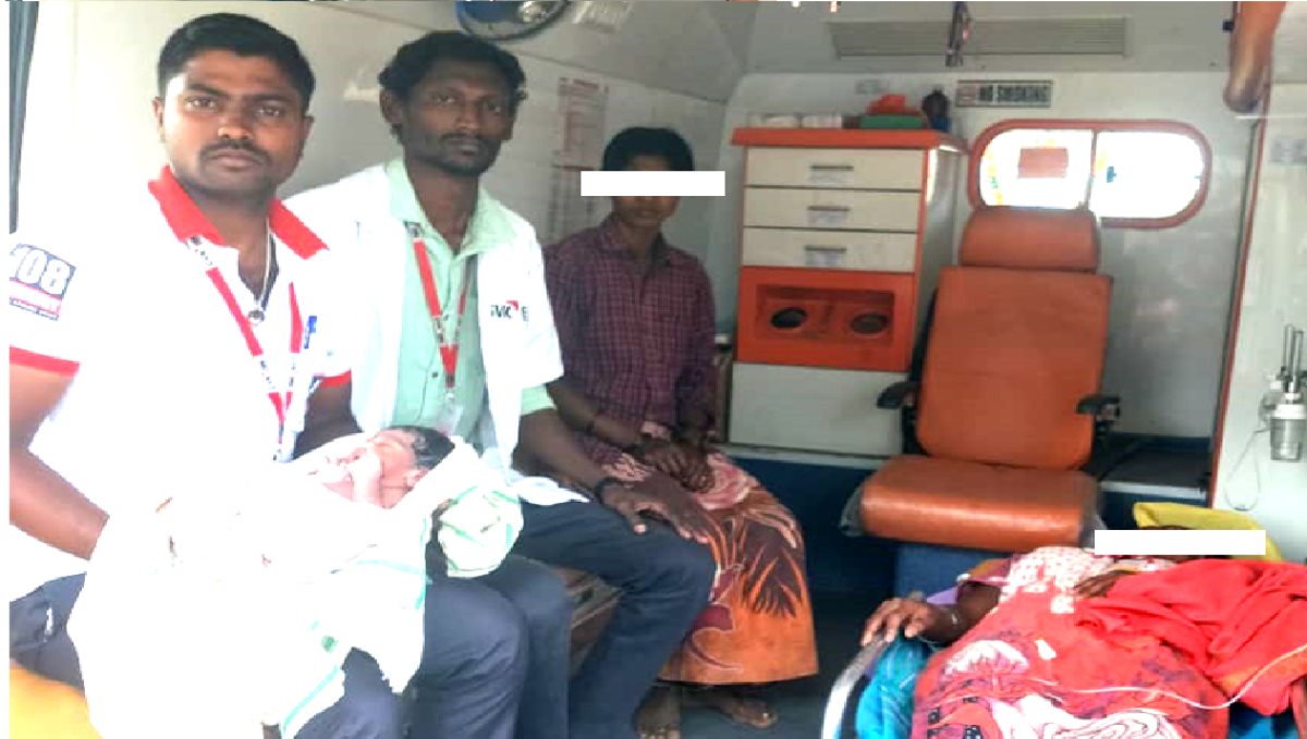 Erode Anthiyur Bargur Woman Delivery Male Baby in Ambulance Vehicle Went Hospital Emergency 