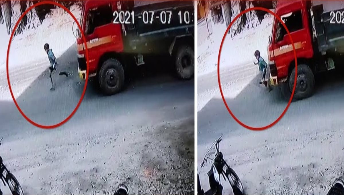 Boy escaped from accident viral video