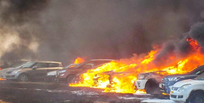 200 cars fired in chennai