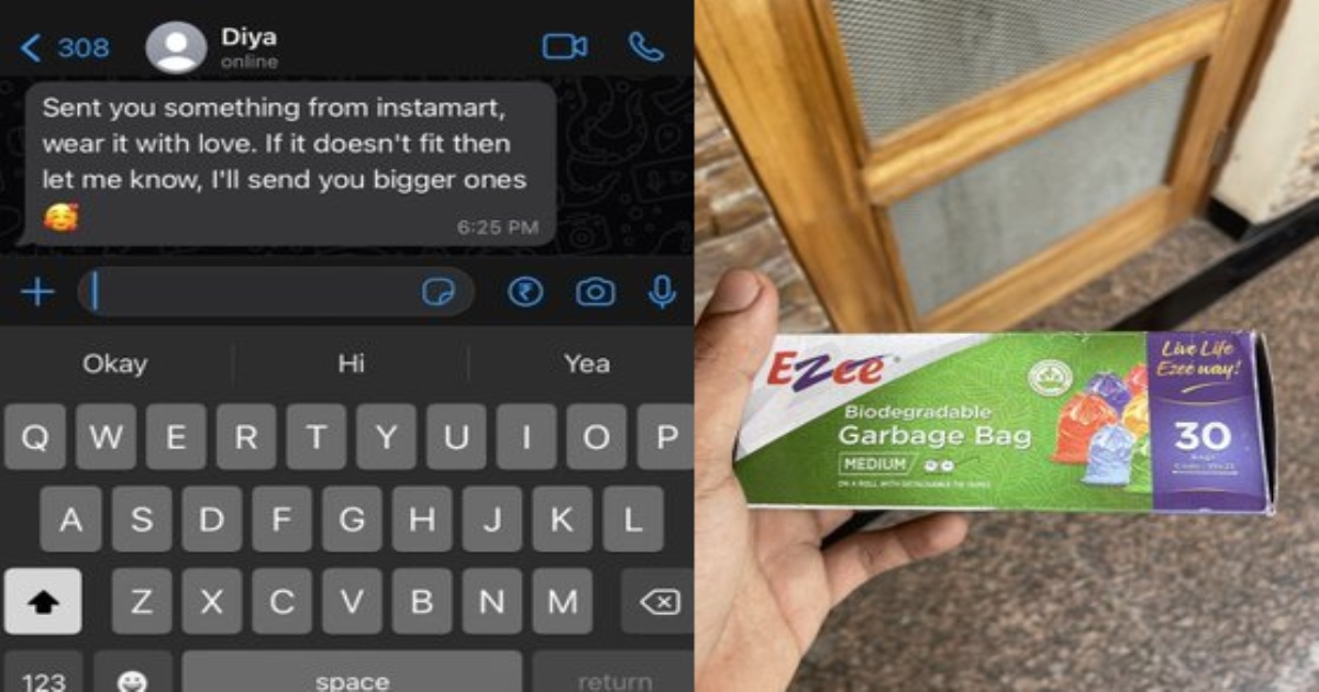 roommate's ex sent this to him gift of Garbage