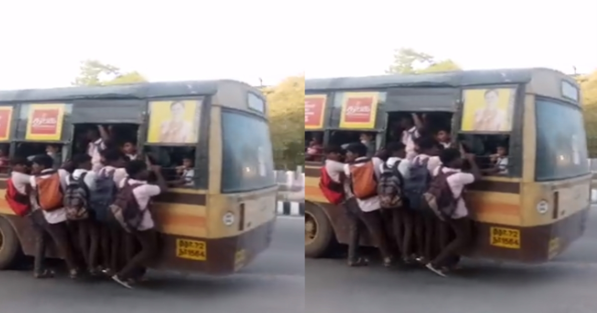 Tirunelveli Palayamkottai School Students Travel Footfore of Bus 