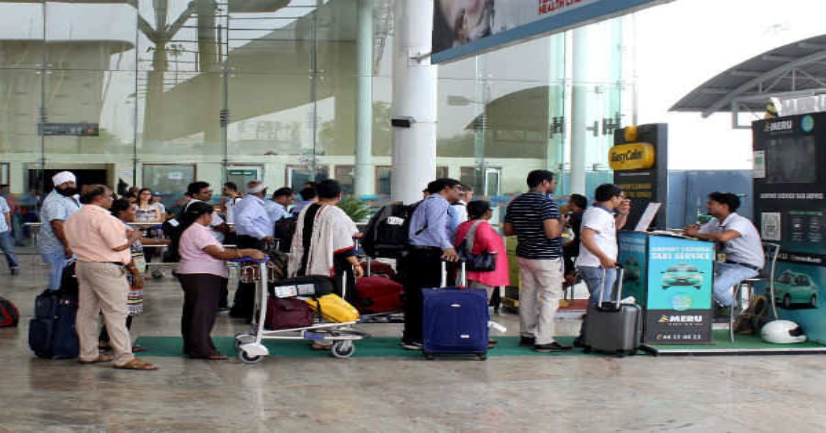 Airport suitcase checking