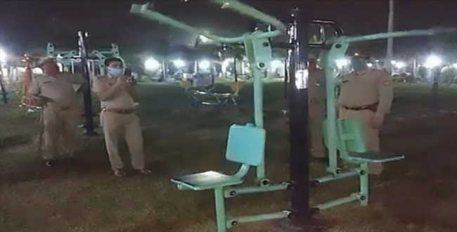 Exercise machine work automatically in park