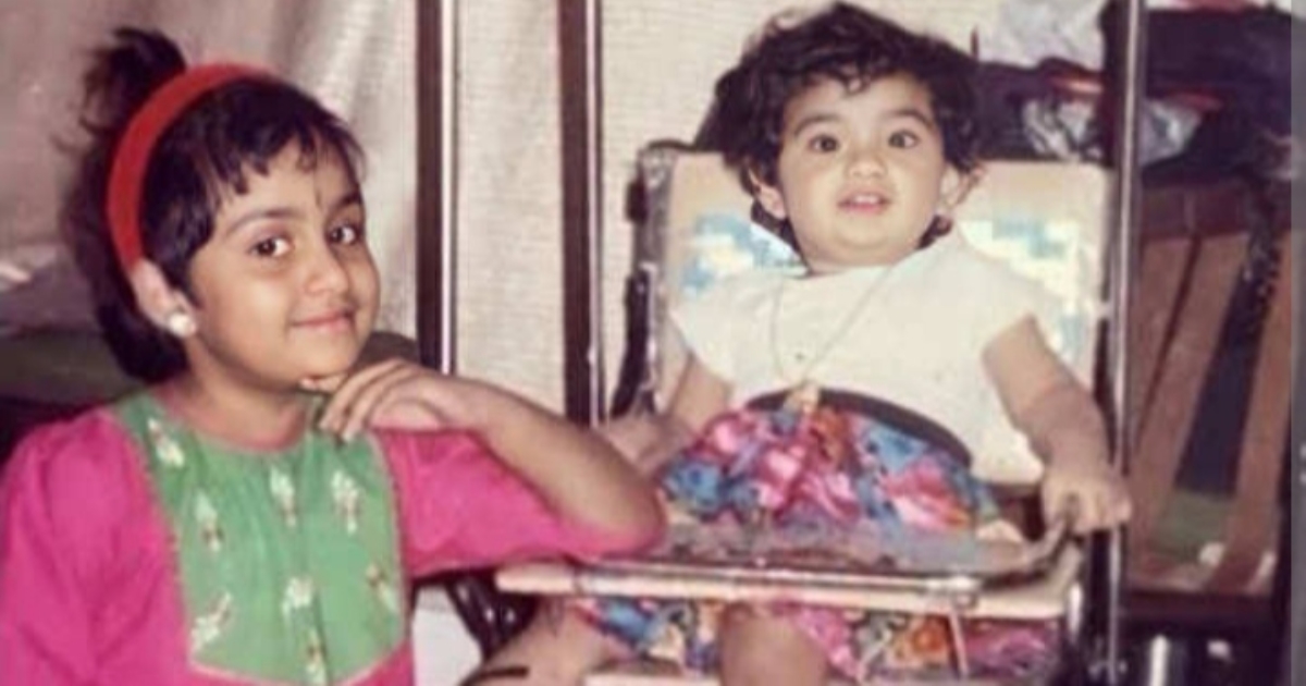 Actress keerthi suresh childhood photos with her sister 