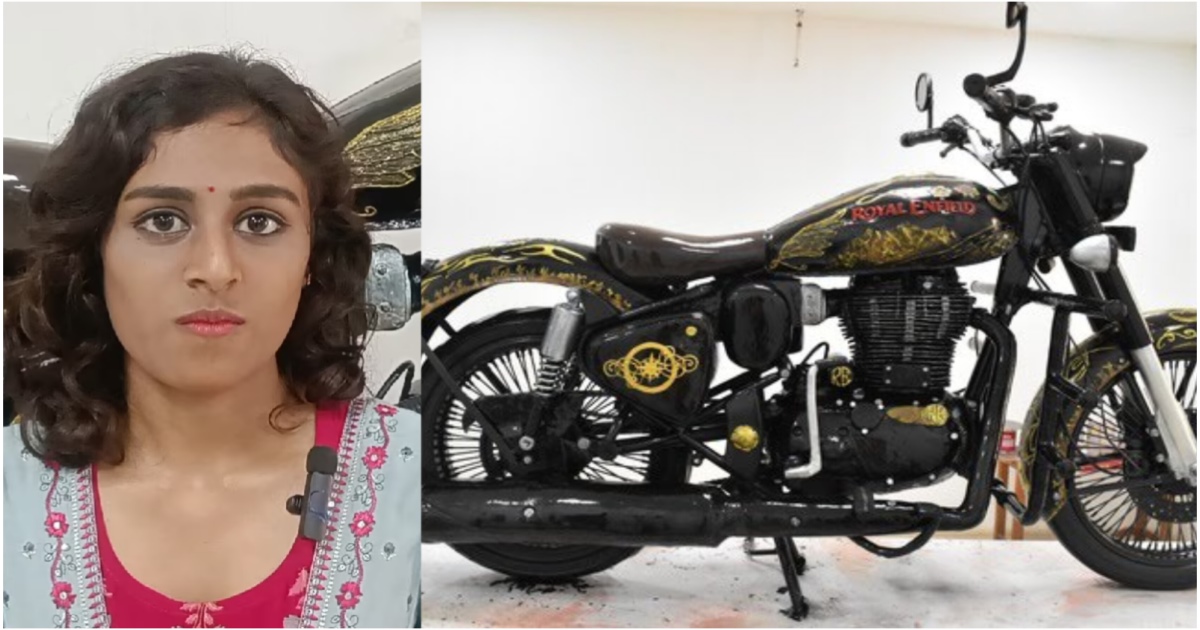 Tiruppur Student Kamali Royal Enfield Bike Re Created by Clay 