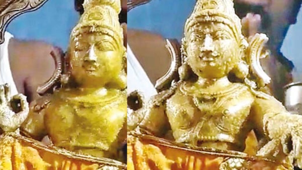 iyappan statue open eyes in pooja