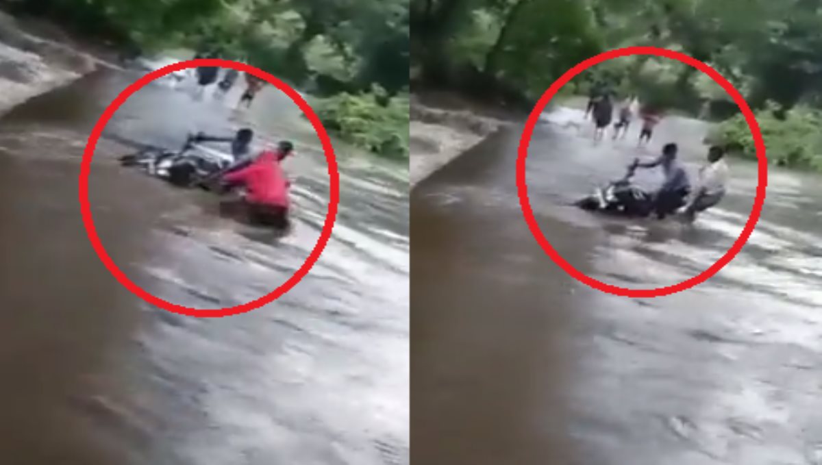 Tiruvannamalai Sathanur Man Bike Washout River Flood 