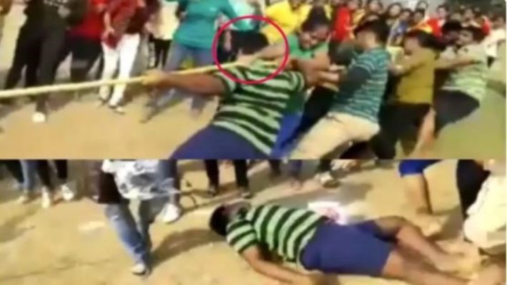 college student dead while playing tug of war in sports day