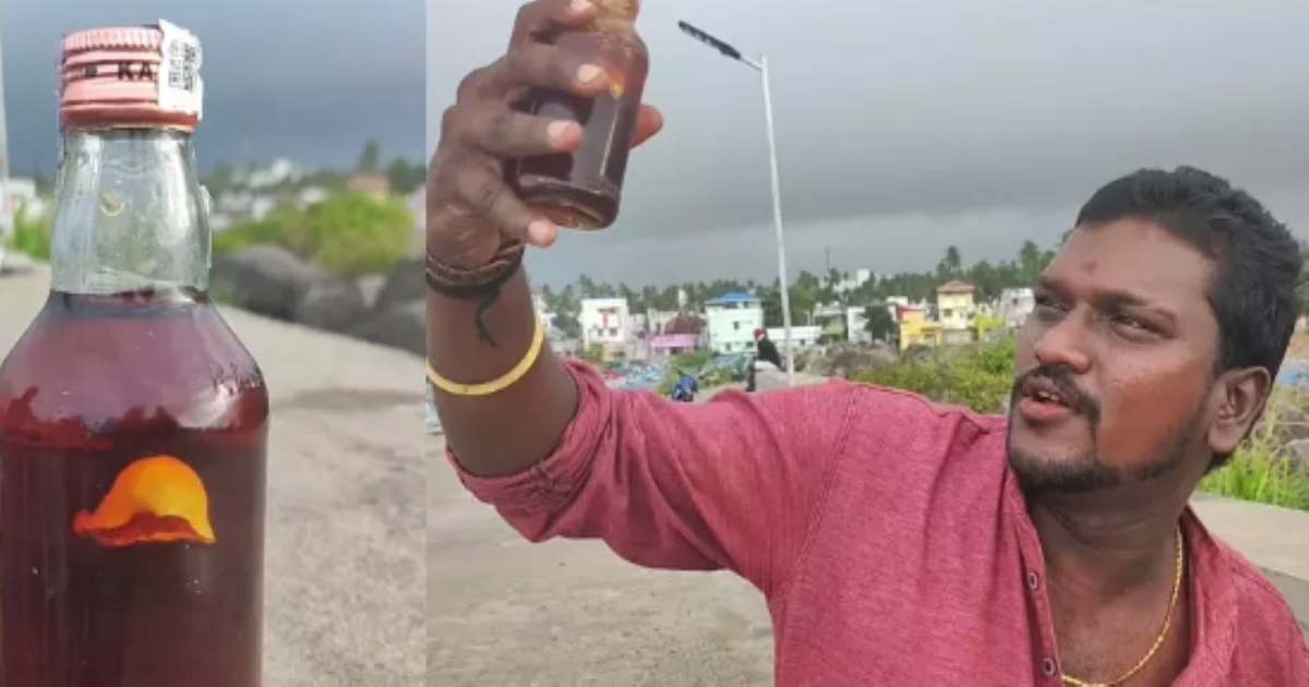 kanyakumari men released video the mysterious substanse that floated in liquor bottle