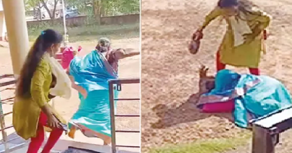 Daughter Beats Elderly Mother in Broad Daylight Outside Moodushedde Panchayat in Mangaluru