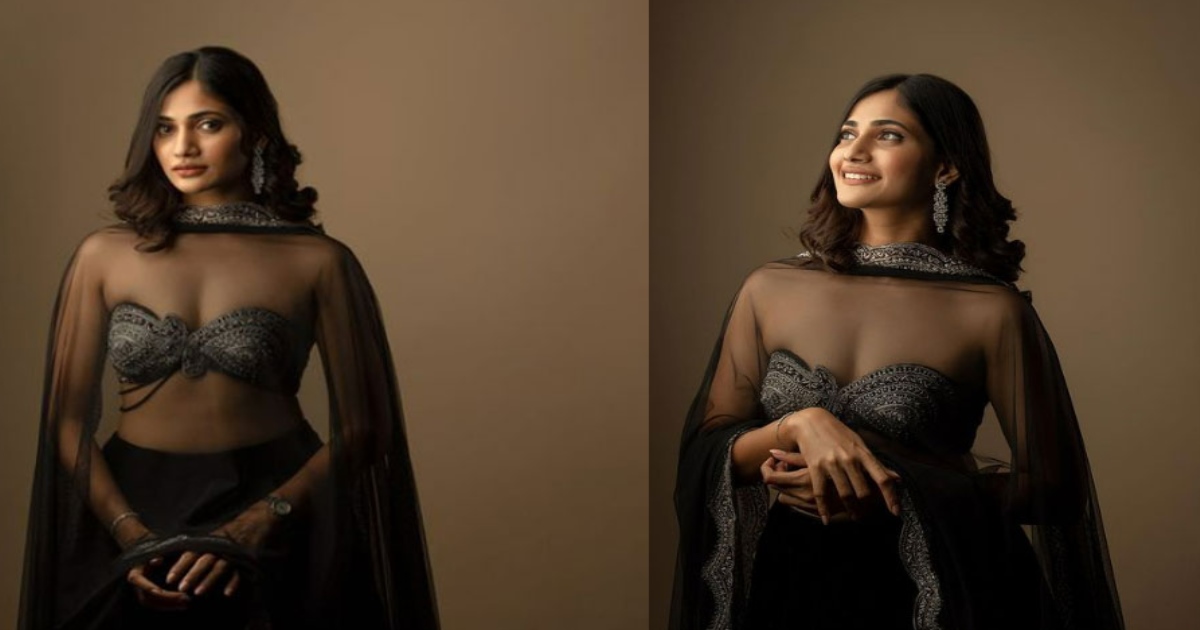 Actress losliya black dress photoshoot viral 
