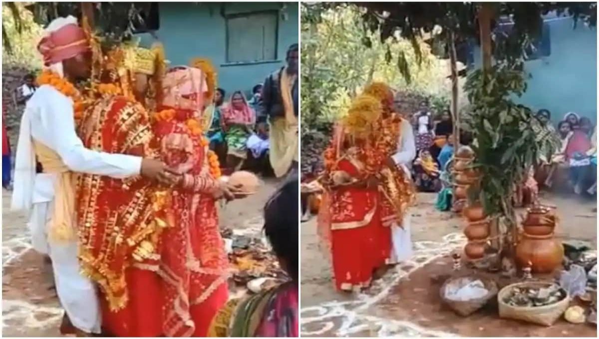 Indian man married two bride on single stage viral video