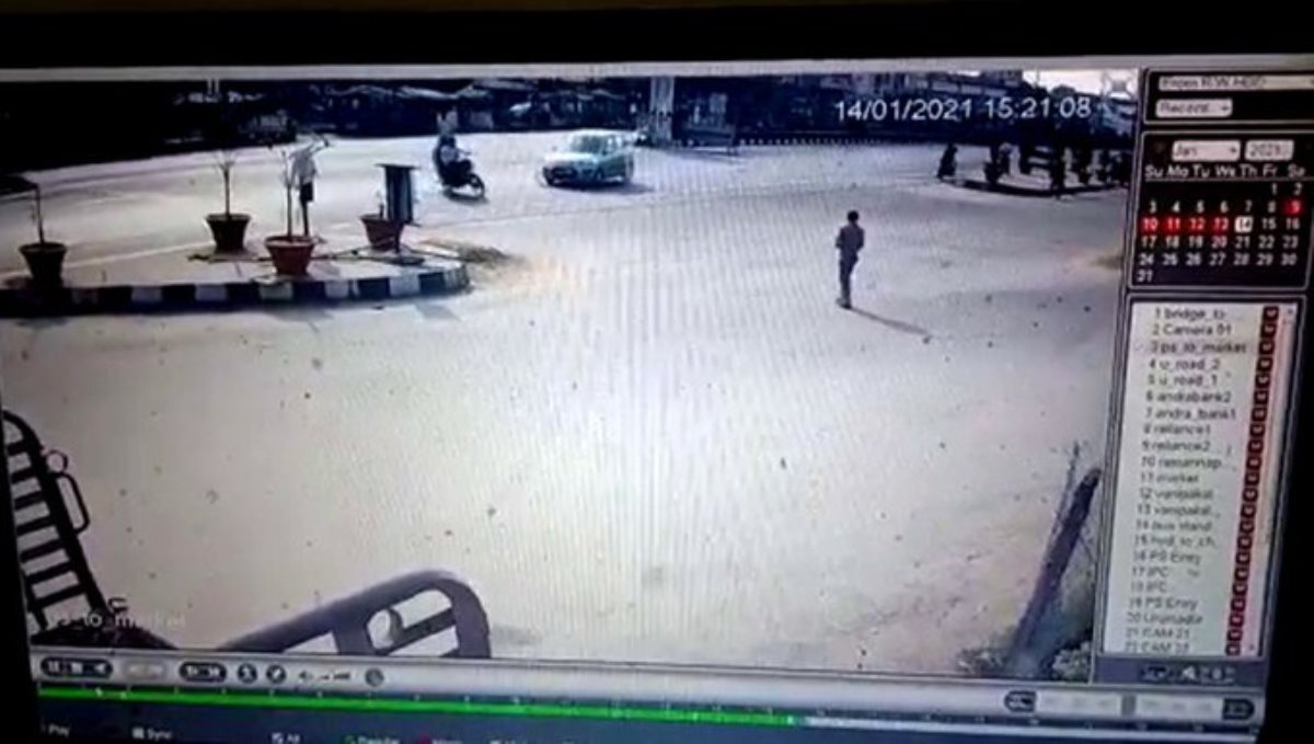 Thelungana bike car accident viral cctv video