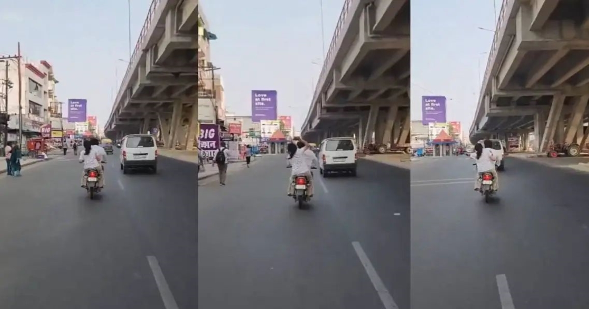 husband-attacked-by-wife-with-sandal-on-bike-lucknow