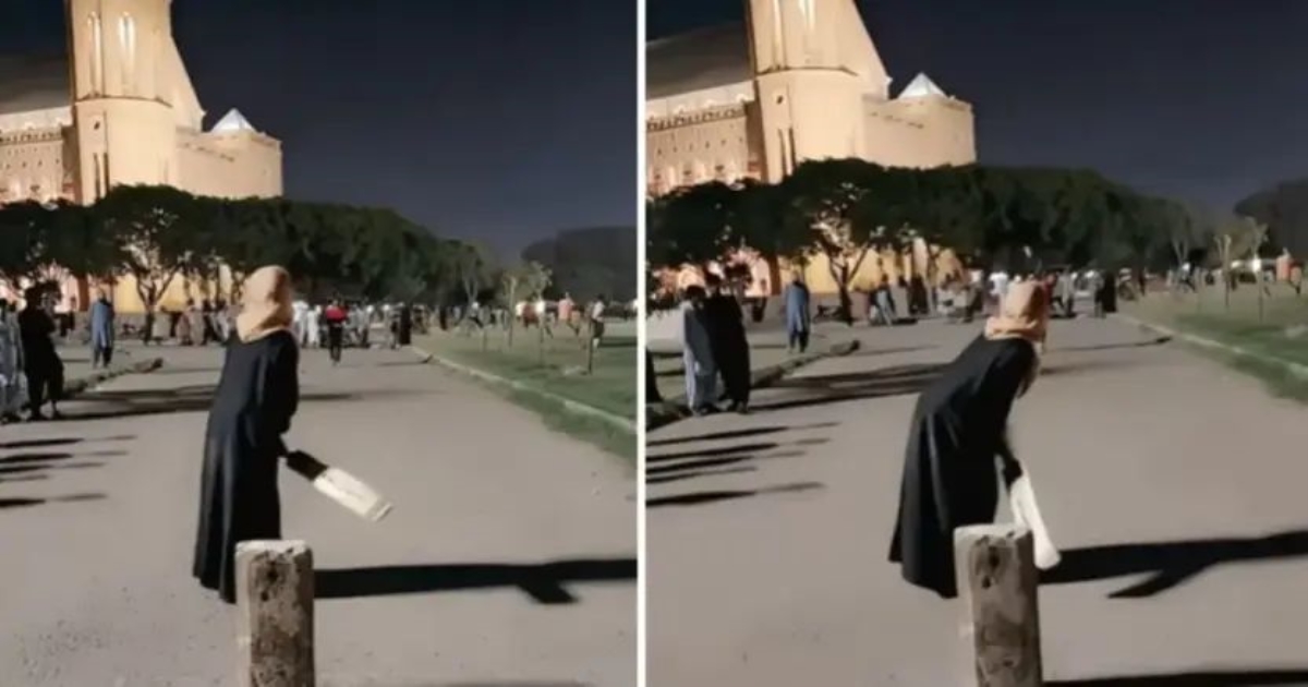 burka-woman-powerful-cricket-six-viral